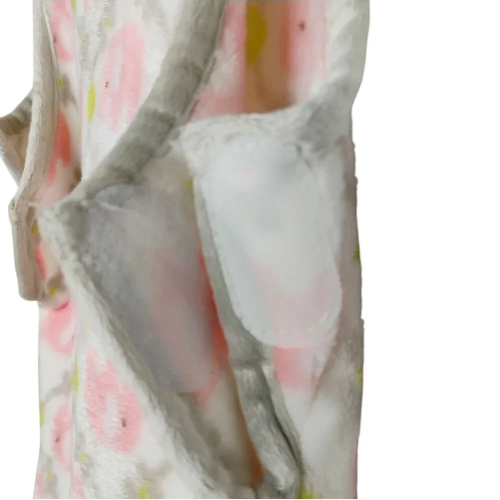 Blankets & Beyond Sleep Sack Fleece Elephants Pink and Green